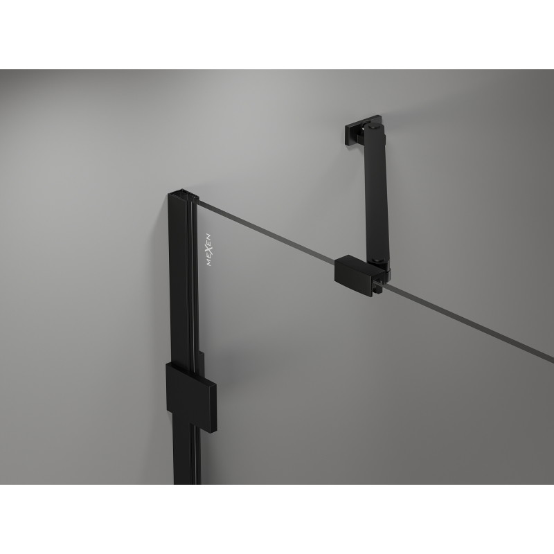 Mexen Lunar Duo levo odpirna tuš kabina 100 x 80 cm, prozorna, črna - 834-100L-080P-70-00