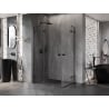 Mexen Lunar Duo Duschkabine schwenkbar 100 x 80 cm, transparent, schwarz - 834-100L-080P-70-00