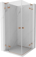 Mexen Lunar L Duo preklopna tuš kabina 115 x 115 cm, prozirna, brušena bakrena - 834L-115L-115P-65-00