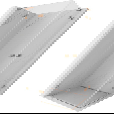 Mexen Lunar L Duo leva vrata za prho 120 x 70 cm, prozorna, brušeni baker - 834L-120L-070P-65-00