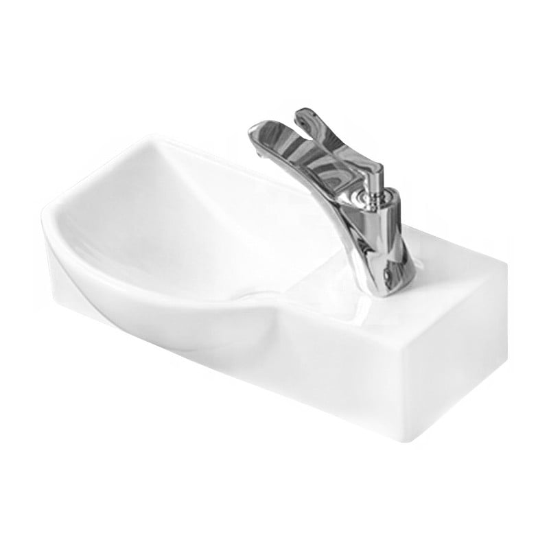 Mexen Hugo Aufsatzwaschbecken links 40 x 22 cm, weiß - 21254000L