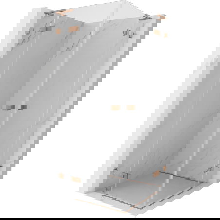 Mexen Lunar L Duo Duschkabine mit schwenkbarer Tür 120 x 120 cm, transparent, gebürstetes Kupfer - 834L-120L-120P-65-00