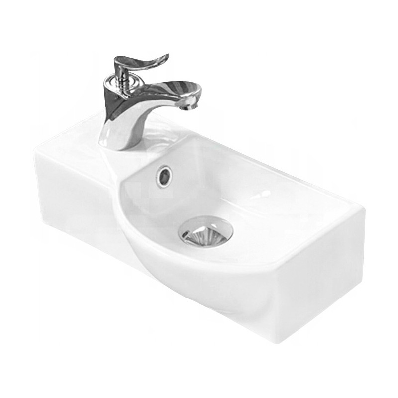 Mexen Hugo aanrechtfontein rechts 40 x 22 cm, wit - 21254000R