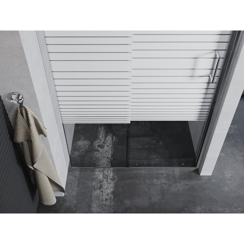 Mexen Apia portes de douche coulissantes 125 cm, rayures, chrome - 845-125-000-01-20