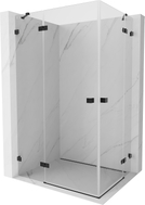 Mexen Lunar Duo kabina za tuš s nagibom lijevo 115 x 105 cm, prozirna, crna - 834-115L-105P-70-00