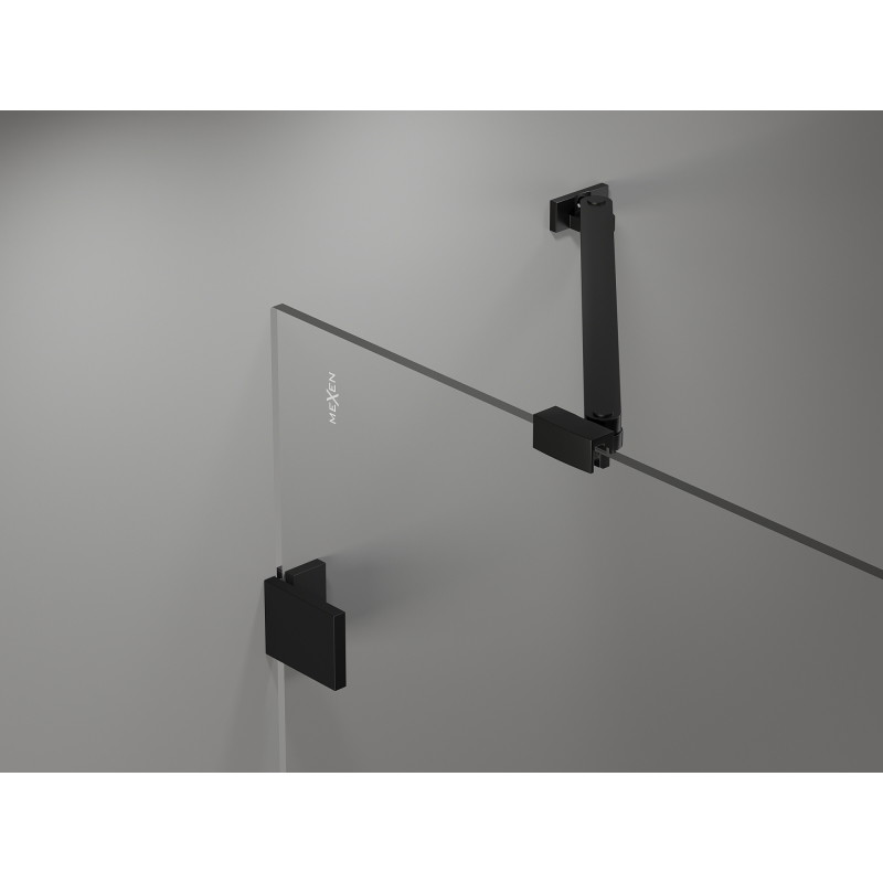 Mexen Lunar Duo kabina za tuš s lijevim zakretnim vratima 120 x 85 cm, prozirna, crna - 834-120L-085P-70-00