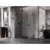 Mexen Lunar Duo kabina za tuš s lijevim zakretnim vratima 120 x 85 cm, prozirna, crna - 834-120L-085P-70-00