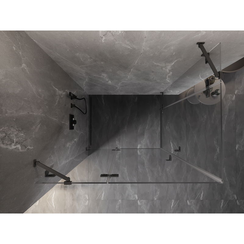 Mexen Lunar Duo Duschkabine schwenkbar links 80 x 70 cm, transparent, Gun Metal - 834-080L-070P-95-00