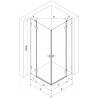 Mexen Lunar Duo vasakukäeline avatav dušikabiin 80 x 75 cm, läbipaistev, gun metal - 834-080L-075P-95-00