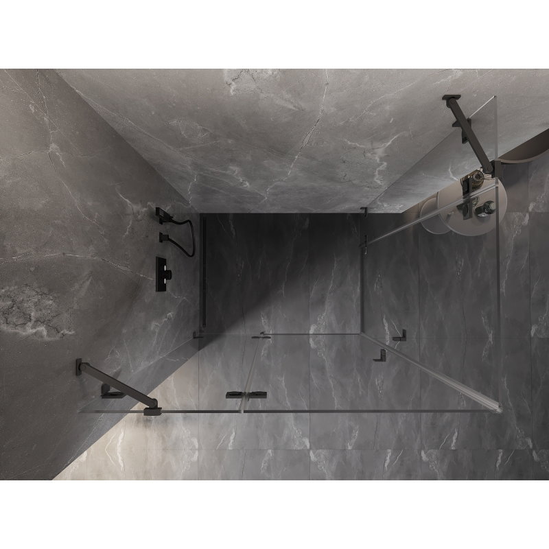 Mexen Lunar Διπλή αμφίδρομη καμπίνα ντους αριστερή 85 x 75 cm, διαφανής, gun metal