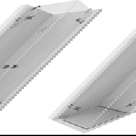 Mexen Lunar Duo scharnier douchecabine 95 x 95 cm, transparant, gun metal - 834-095L-095P-95-00