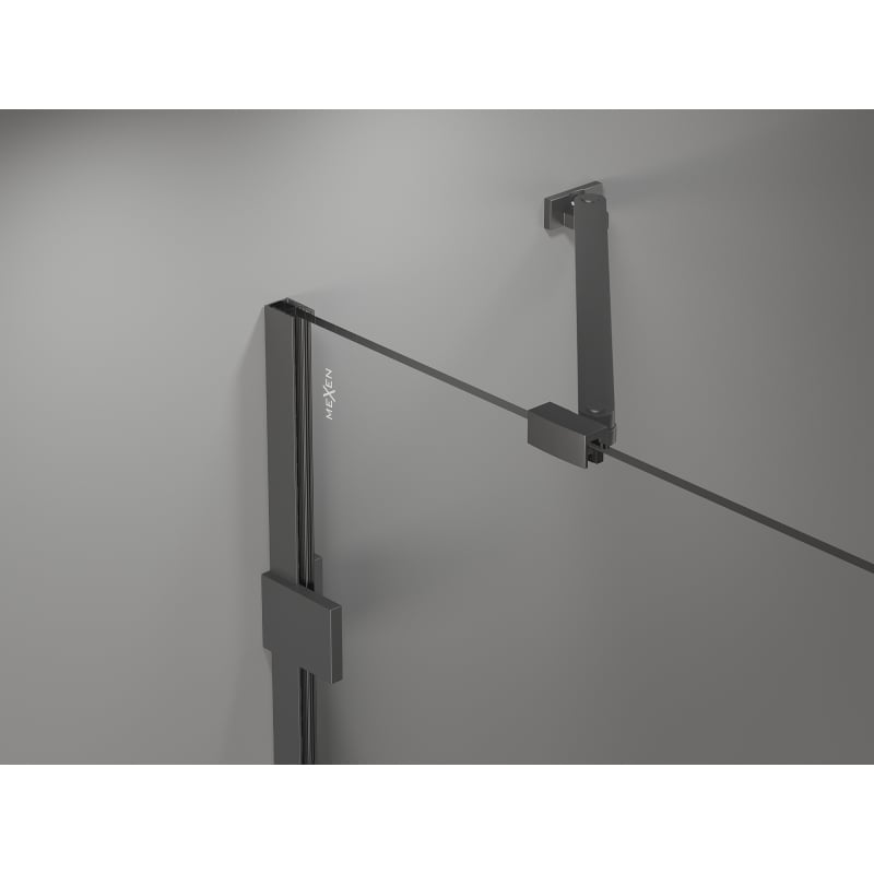 Mexen Lunar Duo kabina za tuš s lijevim zaokretnim vratima 100 x 70 cm, prozirna, gun metal - 834-100L-070P-95-00