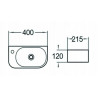 Mexen Viera opzetwastafel rechts 40 x 21 cm, wit - 21274000R