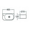 Mexen Viera parema peal paiknev kraanikauss 40 x 21 cm, valge - 21274000R