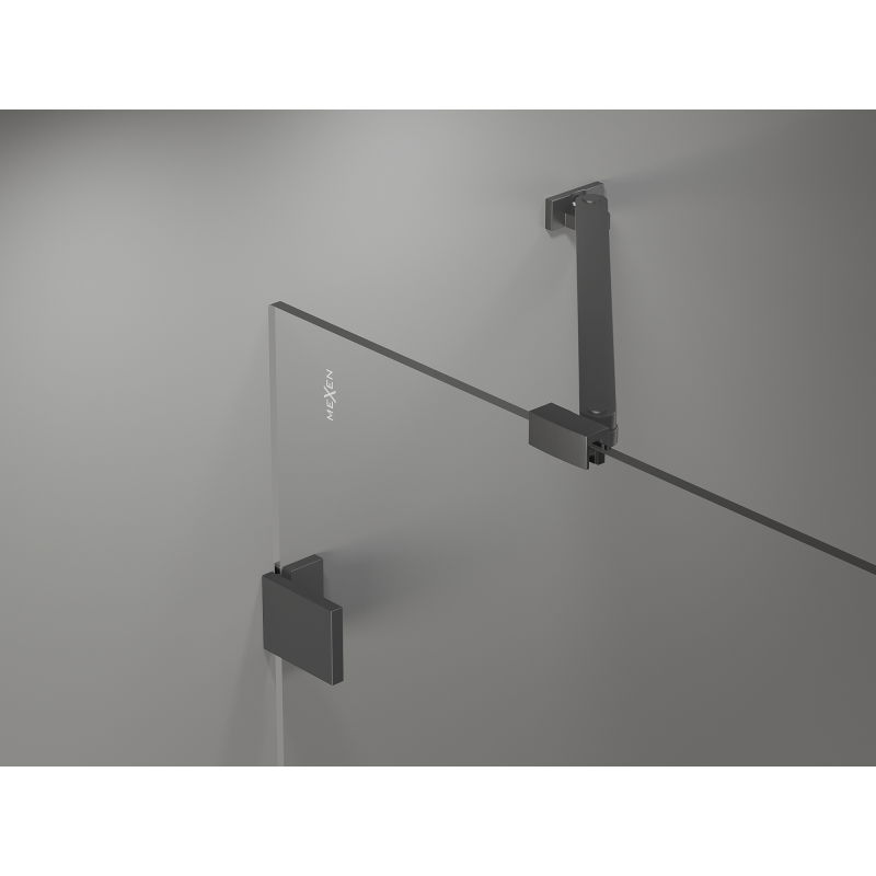 Mexen Lunar Duo Duschkabine schwenkbar links 110 x 105 cm, transparent, Gun metal - 834-110L-105P-95-00