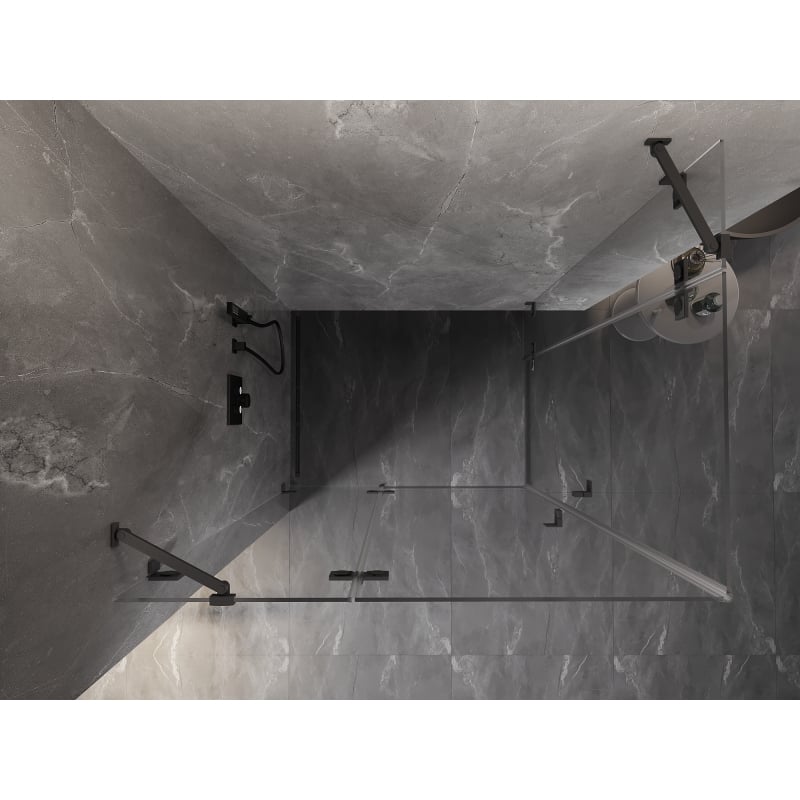 Mexen Lunar Duo cabina de ducha abatible izquierda 120 x 85 cm, transparente, gun metal - 834-120L-085P-95-00