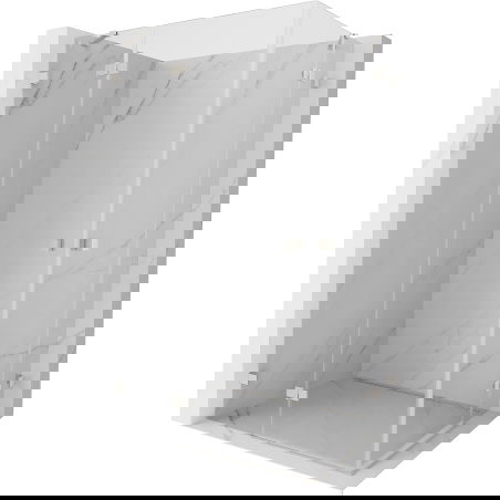 Mexen Lunar Duo draaideur douchecabine 80 x 70 cm, transparant, geborsteld nikkel - 834-080L-070P-97-00