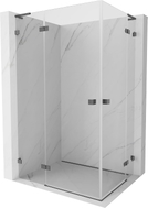 Mexen Lunar L Dubbele doucheruimte scharnierend links 95 x 90 cm, transparant, geborsteld grijs - 834L-095L-090P-66-00