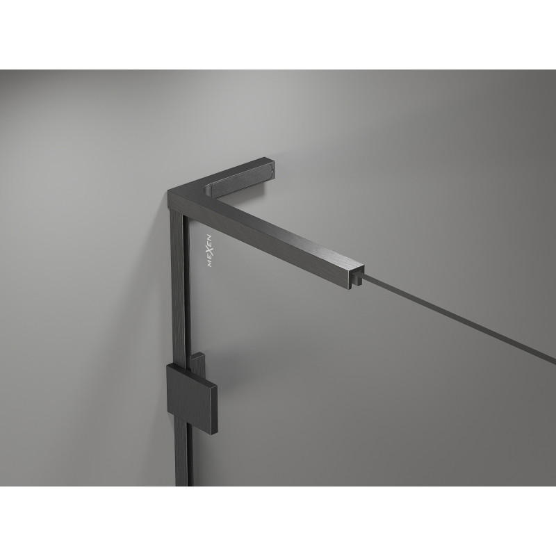 Mexen Lunar L Dubbele doucheruimte scharnierend links 95 x 90 cm, transparant, geborsteld grijs - 834L-095L-090P-66-00