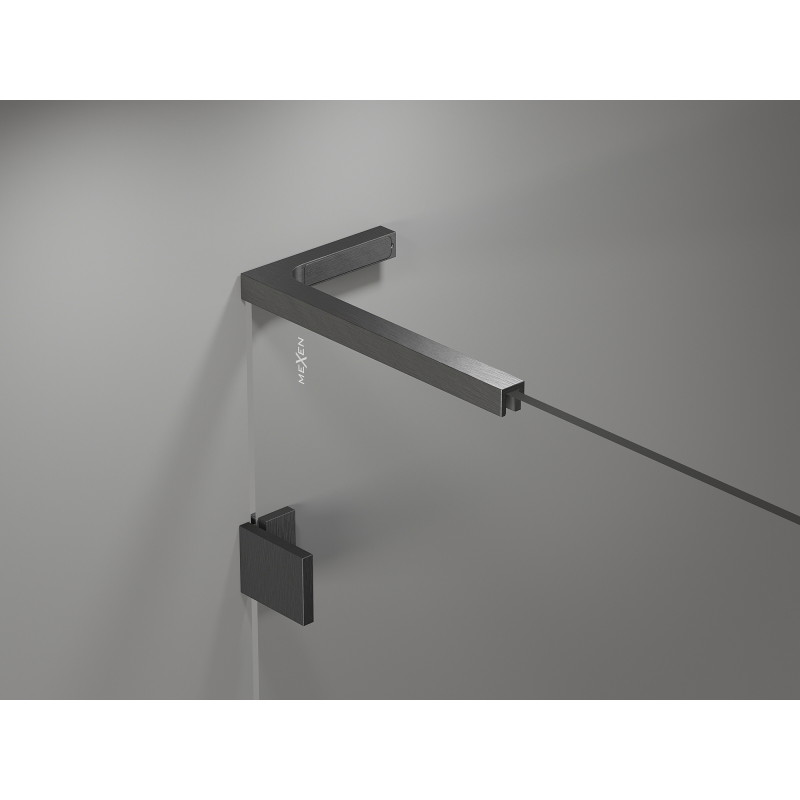 Mexen Lunar L Dubbele doucheruimte scharnierend links 95 x 90 cm, transparant, geborsteld grijs - 834L-095L-090P-66-00