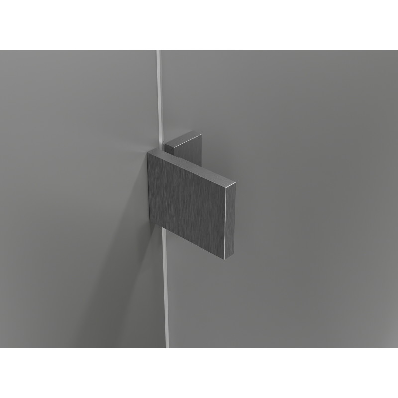 Mexen Lunar L Dubbele doucheruimte scharnierend links 95 x 90 cm, transparant, geborsteld grijs - 834L-095L-090P-66-00