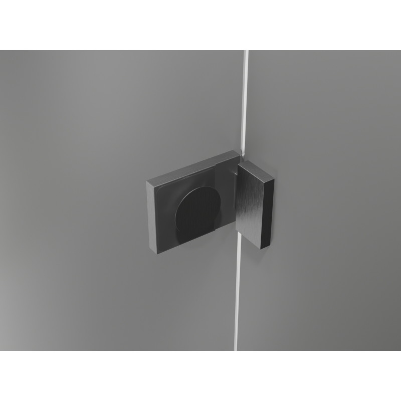 Mexen Lunar L Dubbele doucheruimte scharnierend links 95 x 90 cm, transparant, geborsteld grijs - 834L-095L-090P-66-00