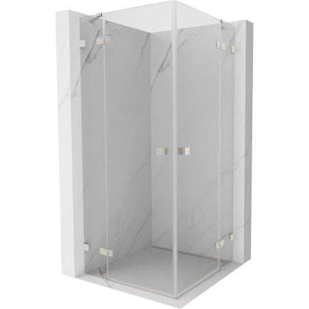 Mexen Lunar Duo pöörduksega dušinurk 95 x 95 cm, läbipaistev, harjatud nikkel - 834-095L-095P-97-00