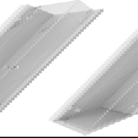 Mexen Lunar Duo kabina za prhanje s krilnimi vrati 100 x 100 cm, prozorna, brušen nikelj - 834-100L-100P-97-00