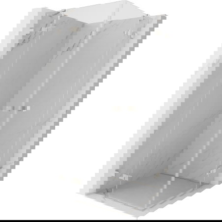 Mexen Lunar Dvojna prha, nihajna, 105 x 105 cm, prozorna, brušeni nikelj - 834-105L-105P-97-00