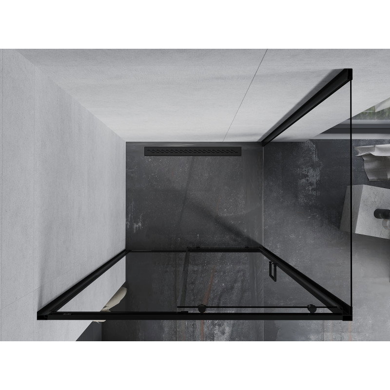 Mexen Apia drsna tuš kabina 110 x 100 cm, prozorna, črna - 840-110-100-70-00