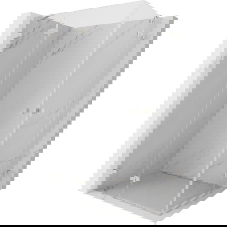 Mexen Lunar Duo levo odpirna tuš kabina 110 x 75 cm, prozorna, brušeni nikel - 834-110L-075P-97-00