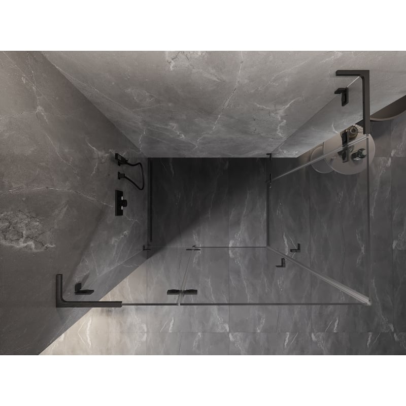 Mexen Lunar L Duo kabina prysznicowa uchylna lewa 110 x 90 cm, transparent, gun gray szczotkowany - 834L-110L-090P-66-00