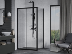 Mexen Apia douchecabine schuifdeur 120 x 80 cm, transparant, zwart - 840-120-080-70-00