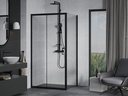 Mexen Apia sliding shower cabin 120 x 100 cm, transparent, black - 840-120-100-70-00