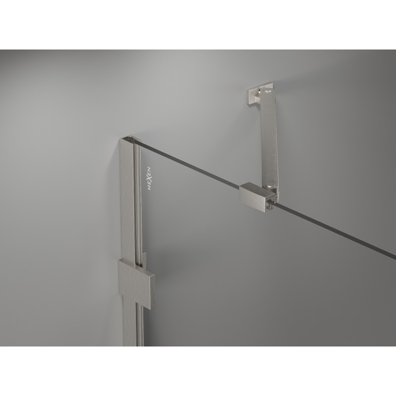 Mexen Lunar Duo lijeva tuš-kabina s vratima 120 x 115 cm, prozirna, brušeni nikal - 834-120L-115P-97-00