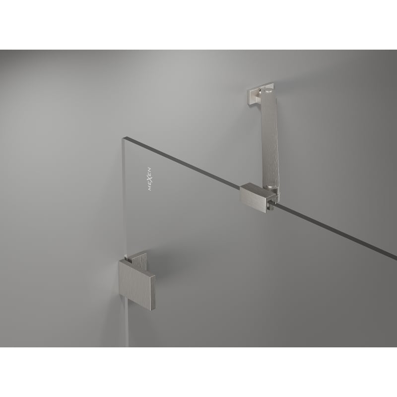 Mexen Lunar Duo lijeva tuš-kabina s vratima 120 x 115 cm, prozirna, brušeni nikal - 834-120L-115P-97-00
