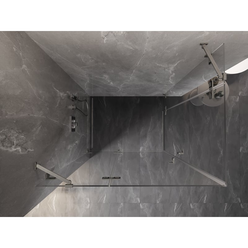 Mexen Lunar Duo lijeva tuš-kabina s vratima 120 x 115 cm, prozirna, brušeni nikal - 834-120L-115P-97-00