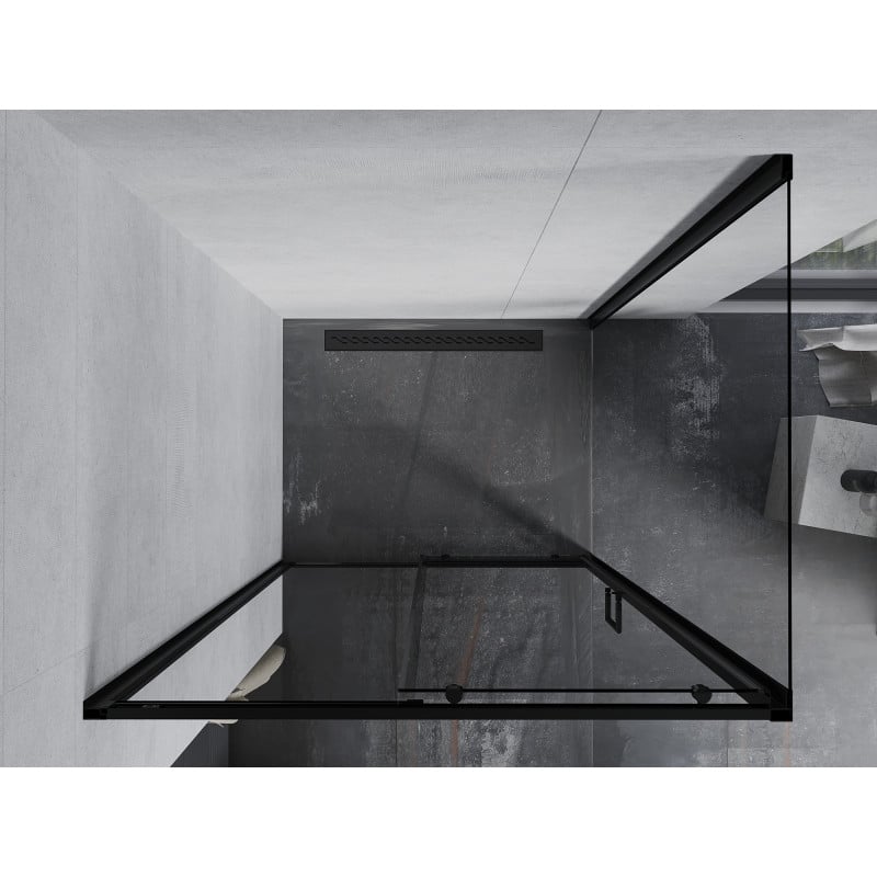 Mexen Apia cabine de douche coulissante 130 x 100 cm, transparente, noire - 840-130-100-70-00