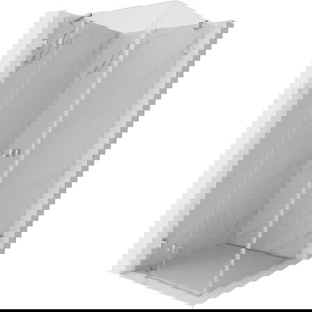 Mexen Lunar Duschkabine mit Schwingtür links 100 x 100 cm, transparent, Chrom - 834-100-100-01-00-L