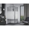 Mexen Apia cabine de douche coulissante 95 x 100 cm, bandes blanches, chrome - 840-095-100-01-20