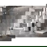 Mexen Lunar Duschkabine schwenkbar links 70 x 70 cm, transparent, weiß - 834-070-070-20-00-L