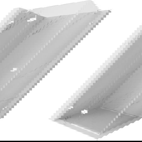 Mexen Lunar Duschkabine schwenkbar links 100 x 70 cm, transparent, weiß - 834-100-070-20-00-L
