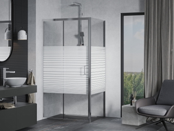 Mexen Apia libisev dušikabiin 110 x 100 cm, valged triibud, kroom - 840-110-100-01-20