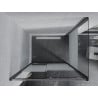 Cabine de douche coulissante Mexen Apia 115 x 70 cm, bandes blanches, chrome - 840-115-070-01-20