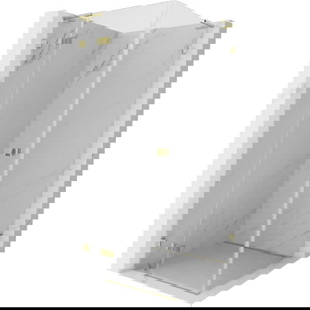 Mexen Lunar L cabine de duche pivotante esquerda 90 x 90 cm, transparente, dourada - 834L-090-090-50-00-L