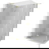 Mexen Lunar L draaideur douchecabine links 75 x 70 cm, transparant, geborsteld goud - 834L-075-070-55-00-L