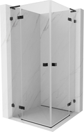 Mexen Lunar L Duo Pregradni tuš s otvarajućim vratima 90 x 90 cm, proziran, crna - 834L-090L-090P-70-00