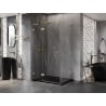 Mexen Lunar L Left-Swinging Shower Cabin 80 x 70 cm, Transparent, Brushed Gold - 834L-080-070-55-00-L