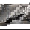 Mexen Lunar L douchecabine scharnierend links 100 x 80 cm, transparant, geborsteld goud - 834L-100-080-55-00-L