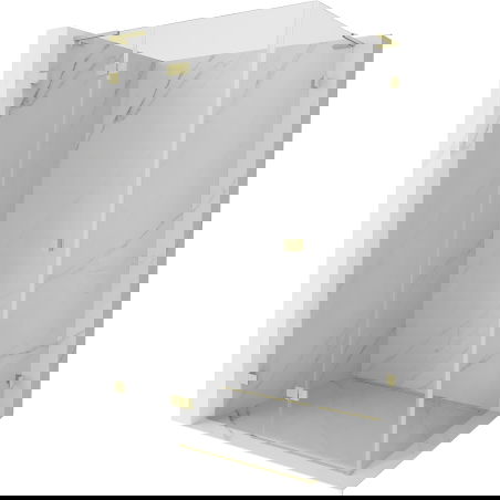 Mexen Lunar L λεβητοστάσιο ντους αριστερό 95 x 90 cm, διαφανές, χρυσό